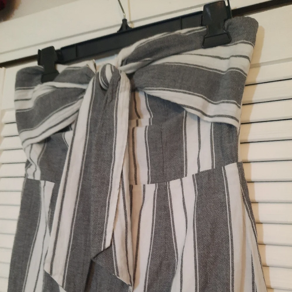 Gianni Bini strapless striped crop palazzo jumpsuit romper small *C1 - Picture 5 of 8